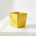 8 Inch Square Yellow Pot